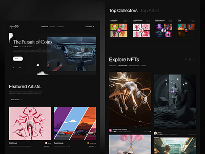 NFT Marketplace — Website animation black clear dark ecommerce interface marketplace minimal nft nft art nft store product design slider store ui web web design website