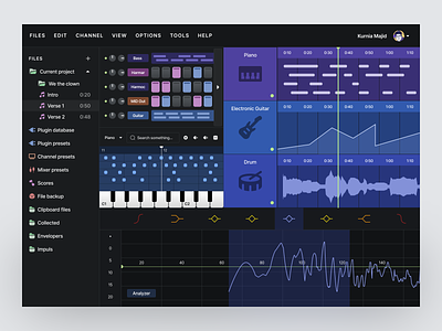 Music Composer Software app branding case study chart clean composer design desktop dribbble freelance freelancer graph modern ui music music composer project softwere ui uiux web app