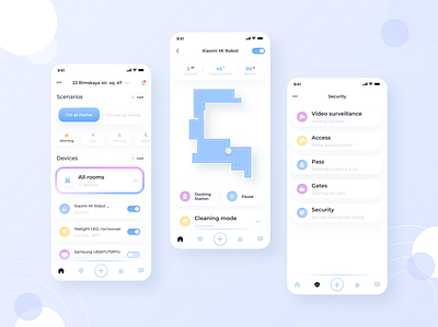 Smart Home - Mobile app app design clean design figma light light theme mobile app mobile app design mobile design smart app smart devices smart home app ui ui design uiux