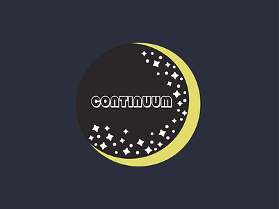 Continuum branding design flat icon logo minimal moon space stars vector