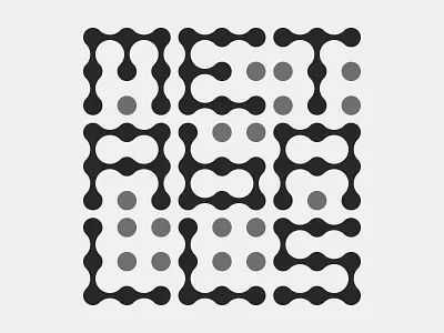 Metaballs Typography (Grey) balls blobs circles connected geometric geometrical gray grayscale grey greyscale lettering letters metaball metaballs shape shapes type typographic typography words