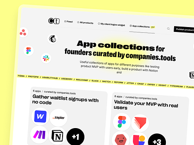 What's new: app collections app collection grid header landing parallax yellow
