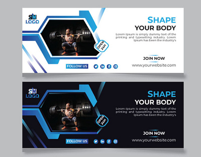 CREATIVE GYM FITNESS BANNER DESIGN banner design branding business corporate creative design fitness food graphic design illustration minimalist modern print print ready professional reataurant roll up banner signage banner unique web banner