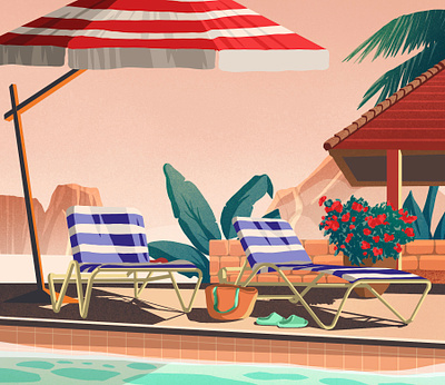How about rest? beach chairs mountain ocean palm pool relax sand umbrella