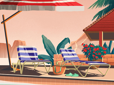 How about rest? beach chairs mountain ocean palm pool relax sand umbrella