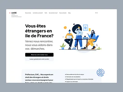 AAIDE — Landing for a lawyer branding cards design details form france graphic design illustration lawyer logo minimal typography ui web