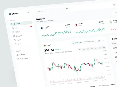 Stock Analytics - Web App branding chart clean cryptocurrency dashboard design dipainhouse investment money project stock trade trading ui uidesign ux uxdesign wallet web design website