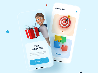 Gift Shop App UI Design 3d app appuidesign cartoon cleanui explore gaming gift giftshop iosapp mobileapp mobiledesign modernui shop trending ui uiuxdesign ux uxdesign visualdesign