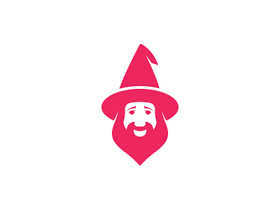 Wizard Logo brand and identity face funny game gaming hat head human logo logodesigner mage magic mascot minimilist old man playful premade logos wand witch wizard