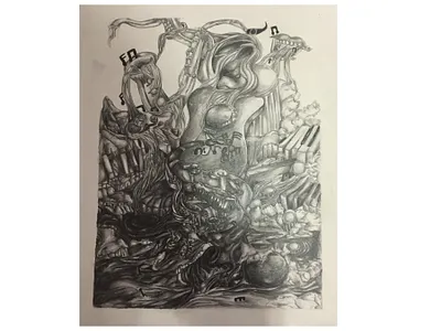 Music in Memphis crocodile drums music pencil water