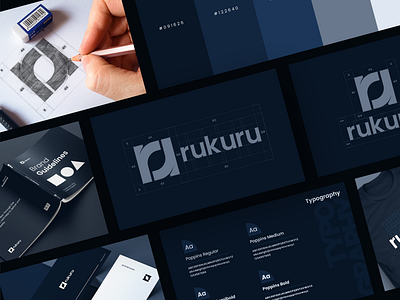 Rukuru Studio Visual Identity 3d brand guidelines branding clean design design graphic design guide illustration logo logo design logo design branding logodesign motion graphics ui vector visual concept visual identity