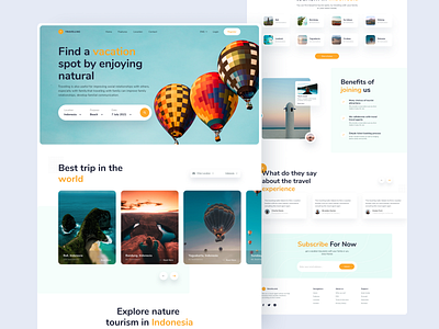 Travel agency landing page clean design holiday landing page minimal nature tour travel travel agency travel app travel website traveling trip ui ui design uiux web design website whitespace
