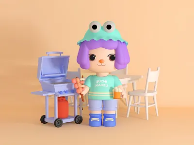 Original cartoon IP image-2 c4d design illustration ip ui vision