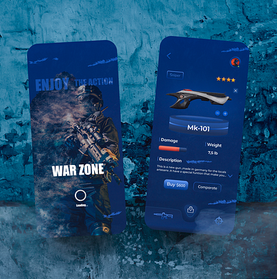 War Zone Game app design game new ui