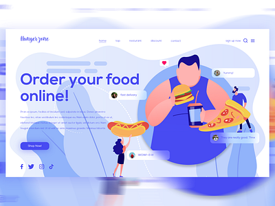 Old Work - Food Website Landing Page artwork attractive design bargur branding design design trend digital website flat food food parler food website graphic design illustration landing page new website poster design restaurant restaurant website design ui website