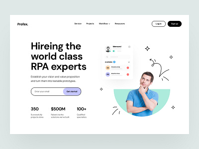 Profex Business-Consultant Header agency business consultant free ui resource header header design header ui landing page resource minimal modern header trendy ui resource uihut web web design web ui