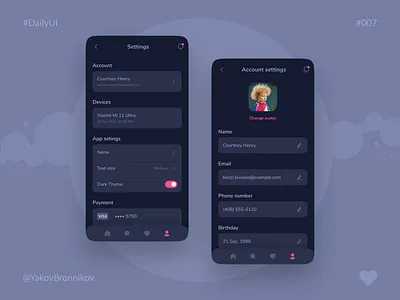 Settings | Mobile App | DailyUI 007 app dailyui design figma minimalism ui uidesign ux web