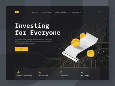 Finance Company Landing Page business business website clean crypto design finance illustration landing page minimal stocks typography ui ux website website design