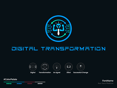 Digital Transformation Logo a b c d e f g h i j k l m n abstract ai app brand identity design digital futuristic gradient icon it signal smart tech techy logo transformation unique