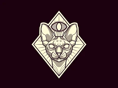 Graphics Cat Eye Logo animal branding cat emblem eye graphic graphic design illustration line logo logotype pet symbol