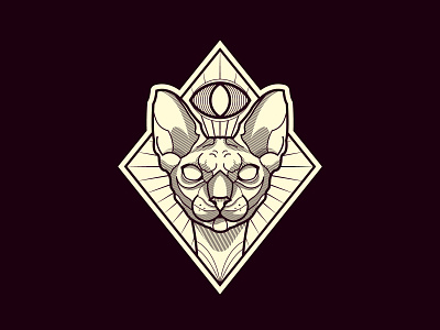Graphics Cat Eye Logo animal branding cat emblem eye graphic graphic design illustration line logo logotype pet symbol