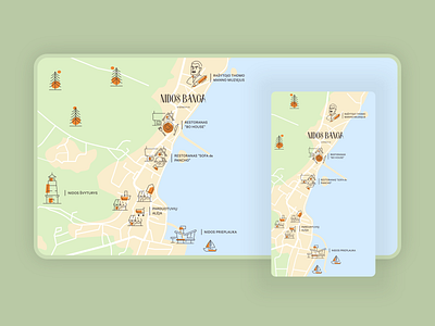 Nida city map art city clean color creative design digital drawing icons illustration map simple summer vector web