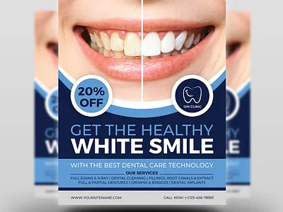 Dental Clinic Flyer Template Vol.3 white teeth