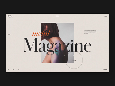 Metal Magazine - Home & Articles animation article branding clean dark design gallery graphic home minimalism motion page photo typography ui ux web white