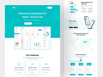 Saas Landing Page - Ui Design clean header interface landing page minimal saas saas landing page software template typography ui ui design web design
