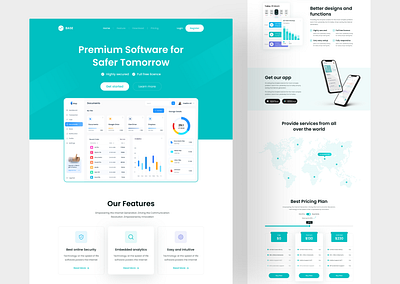 Saas Landing Page - Ui Design clean header interface landing page minimal saas saas landing page software template typography ui ui design web design