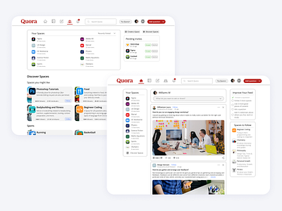 Quora Website Screens - Replicated! design designpractice quora screenreplication ui uiux