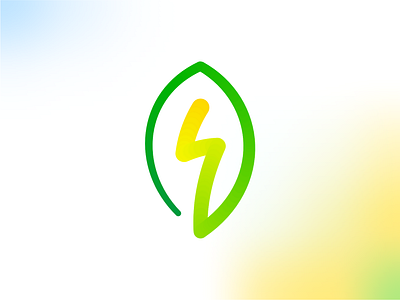 Green energy logo design symbol icon: leaf + bolt within alternative battery bolt electricity energy green icon lightning logo logo design mark natural power renewable resources solar sustainable symbol water wind