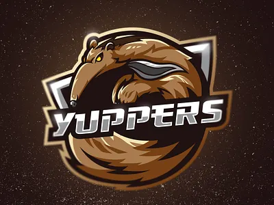 YUPPERS LOGO animal branding brown design esport esportlogo illustration illustrator logo logo design mascot logo yuppers