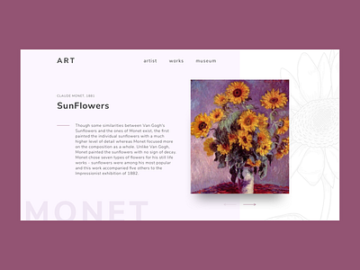 SunFlower painting design illustration layout minimal monet typography ui ux