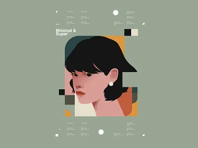 Minimal & Super abstract composition design gird girl girl illustration illustration laconic layout lines minimal plakat portrait portrait illustration poster typography woman woman illustration woman portrait