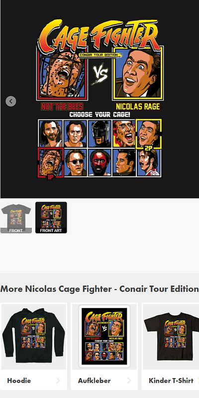 Nicolas Cage T-Shirt cage fighter cage fighting gaming mashup movie nic cage nicolas cage nicolas cage face nicolas cage masken nicolas cage merch parody street fighter t shirt video games