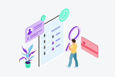 Transaction history on Digital Wallet Isometric 2021 3d animation 3d art 3d illustration app card credit design history illustration information isometric money network page save search tablet transaction transfer