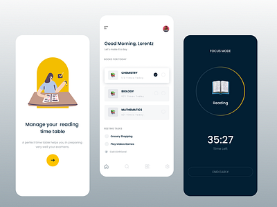 Reading time management Mobile Application branding design portfolio ui uidesign ux uxdesign web design