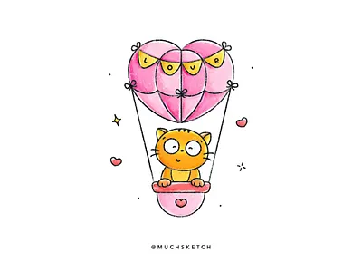 Valentine kitty 💕 + 🎈 affinity designer animal illustration balloon cat cat lover character design childrens book illustration cute animals feline heart hot air balloon illustration kawaii kitten kitty love procreate valentine valentines day vector