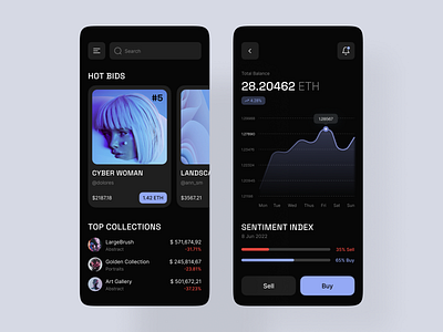 NFT Marketplace Mobile App app blockchain coin crypto defi design eth marketplace mobile nft nft marketplace shop token web 3.0