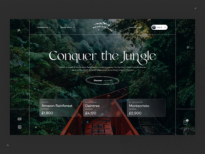 🎒Conquer The Jungle | Travel Website Free Template agancy animation backpack brazil cards effects forest free glass jungle motion nature scroll template travel tree ui videoback webflow