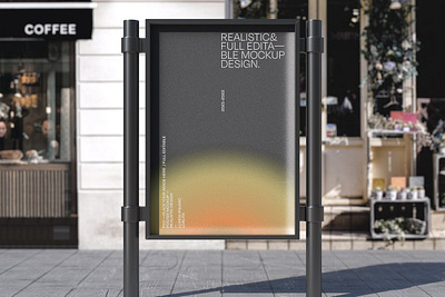 Rectangular Poster Outdoors Mockup advertising billboard canvas commerical customizable design editable frame layout mockup paper poster poster design poster template print print design printing psd street template