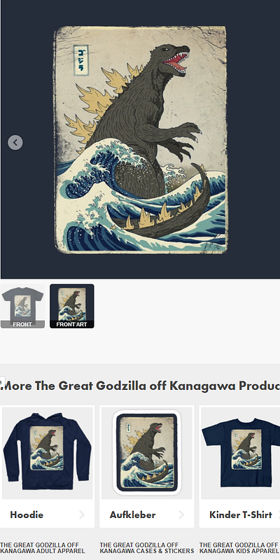 Godzilla T-Shirt gojira great wave great wave off kanagawa hokusai japan japanese kaiju king of the monsters manga monster mothra mount fuji rbrow sakura