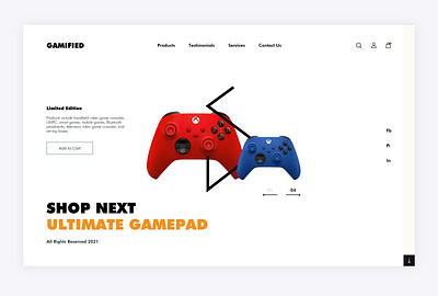 Gamepad Landing Page UI behance branding design dribble flat design for sale google graphic design homepage illustration landing page logo minimal ui mockup user experience user interface ux website ui