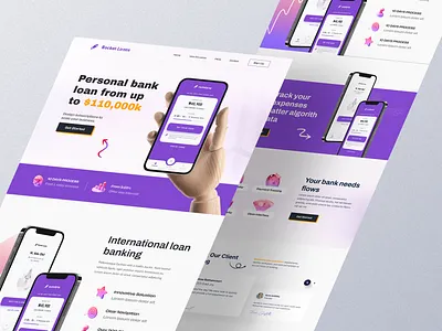 🚀 Rocket Loans - Online loan website 2022 banking design designer landing page loan minimal mockup online bank online loan trend ui design web design web header website designer
