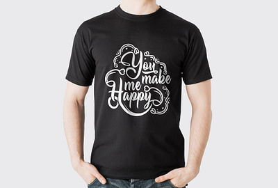 T-shirt design cloth fashion font happy lettering t shirt t shirt t shits text typography vector vintage