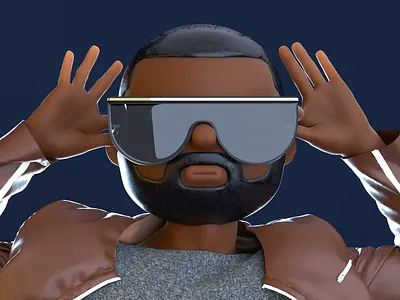 3D Character | French singer | GIMS 3d c4d character cloth design landing leather marvelous octane