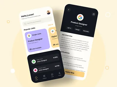 Job Finder App app app design app ui app ui design design job finder job finder app job finder app design uihut visual visual design
