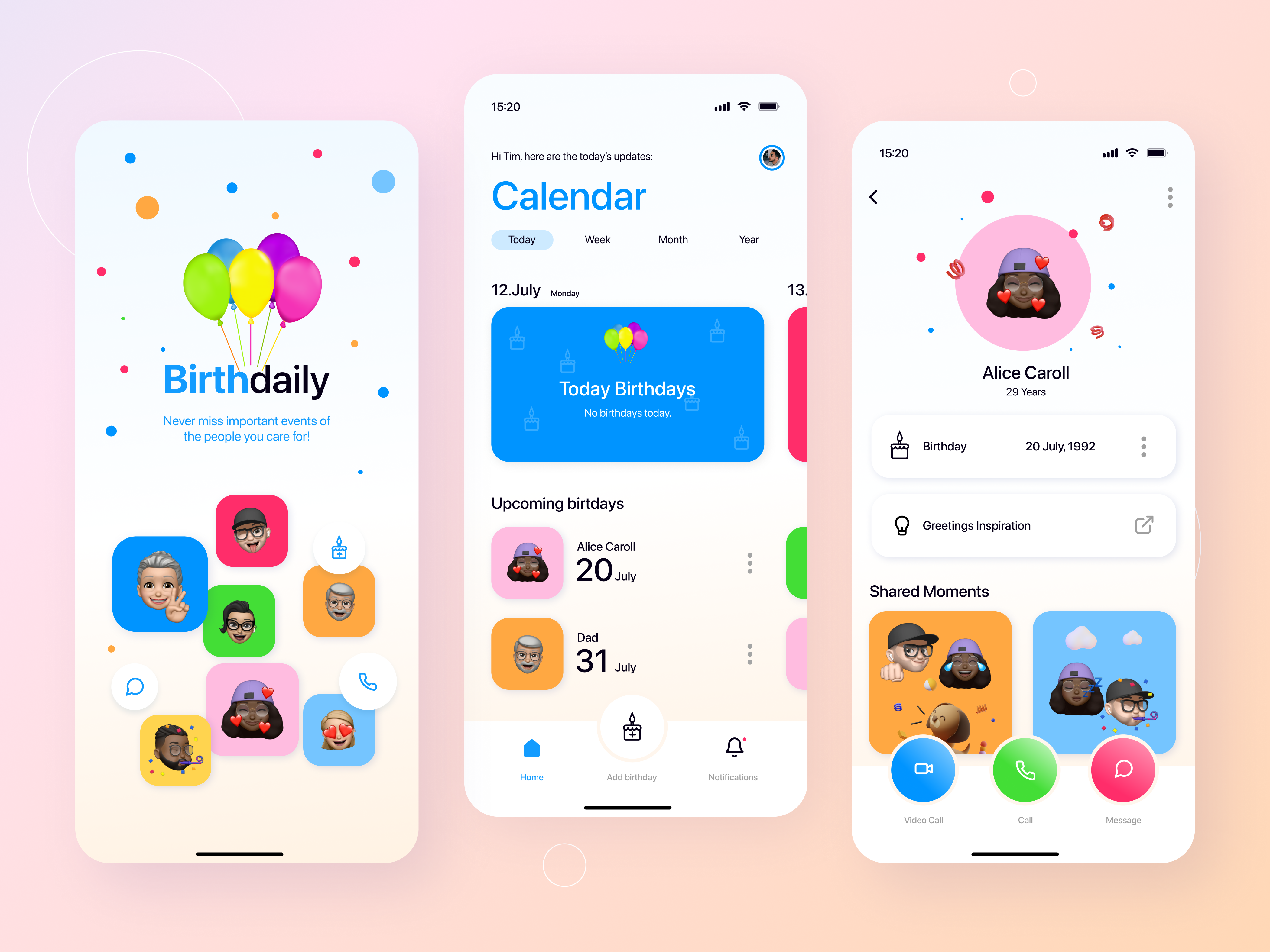 Example of Birthday reminder app