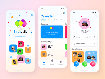 Birthday reminder app app app concept app design artdirection birthday birthday reminder daily ui dailyui design interaction interaction design mobile mobile app mobile app design mobile patterns reminder app ui ui app uiux visual design